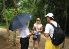 Only the guide thought to bring a parasol - and then he stood us in the sun to talk about the site! Sunny Kim (on the right) was the only person on the trip with us. : Cancun Sept 2012